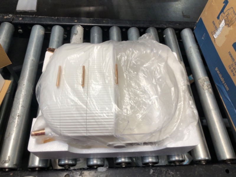 Photo 1 of MASSY Egg Shape(Oval) Makeup Storage Box, Countertop Portable Vanity Cosmetics Organizer Preppy FBA-White