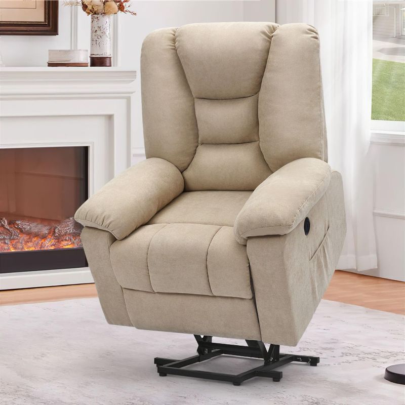 Photo 1 of ***Missing parts***right Power Lift Recliner for Elderly, Electric Lift Chair with Heated Vibration Massage,Heavy Duty Electric Recliner with Side Pockets, USB Charge Port, Beige