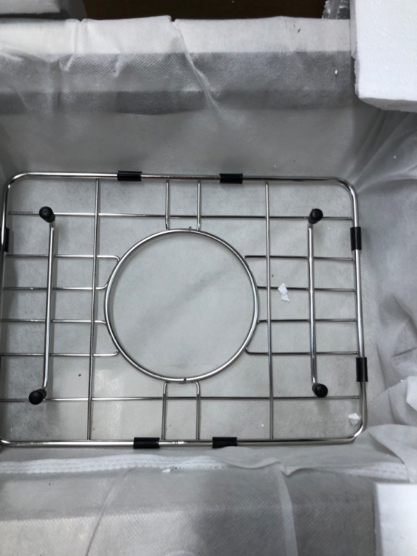 Photo 4 of ***USED - LIKELY MISSING PARTS - UNABLE TO VERIFY FUNCTIONALITY***
18 Inch Drop In Bar Sink Stainless Steel-VASOYO 18x18 Inch Drop In Kitchen Sink Workstation Bar Prep Sink 16 Gauge Stainless Steel Single Bowl Deep Kitchen Sink with Grid&Drain&Cutting Boa