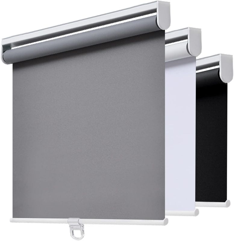 Photo 1 of  **STOCK PHOTO REFERENCE ONLY**
24 IN Cordless Roller Shades Blackout Blinds for Windows Room Darkening Rolled Up Shades with Spring System, UV Protection Window Shades Door Blinds for Home and Office 