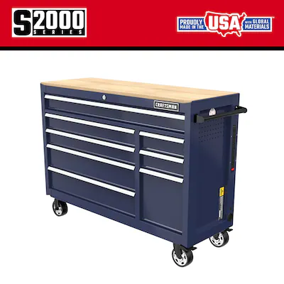 Photo 1 of **dents on top corner see pics** CRAFTSMAN 2000 Series 51.2-in L x 37.5-in H 8-Drawers Rolling Midnight Blue Wood Work Bench
