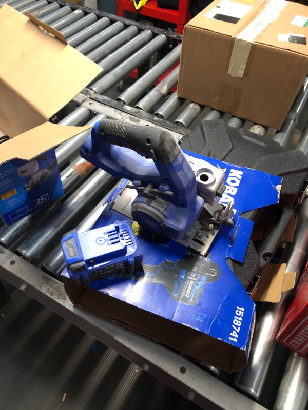 Photo 4 of **dirty -- powers on** Kobalt 24V 4-in-Blade Cordless Handheld Tile Saw (Battery Included)
