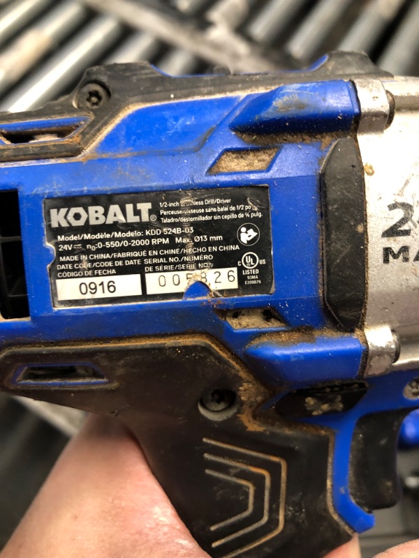 Photo 4 of **dirty -- powers on** Kobalt XTR 1/2-in 24-volt Variable Speed Brushless Cordless Hammer Drill (1-Battery Included)
