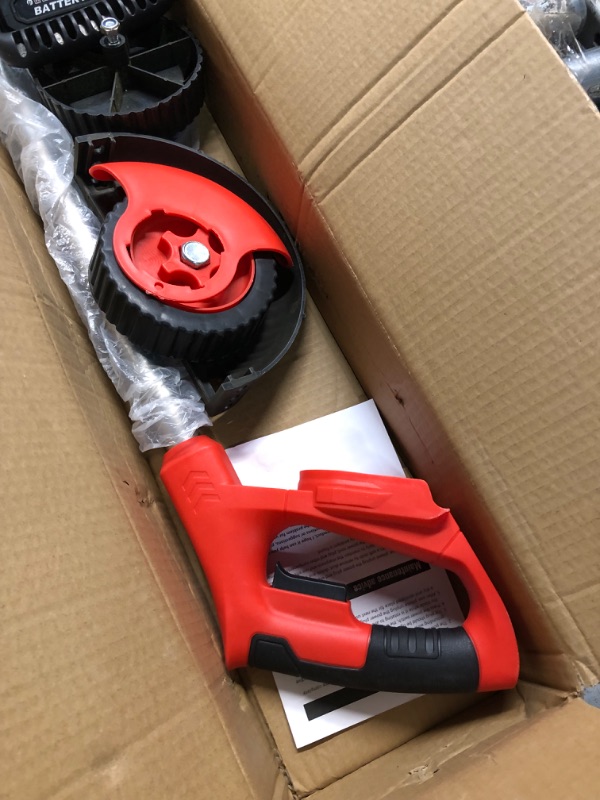 Photo 1 of Wacker Cordless Brush Cutter - Battery Operated Weed Trimmer, Electric Weed Eater Cordless Weed Trimmer, Wheeled No String Lawn Trimme, Grass Trimmer/Lawn Edger/Brush Cutter with 2 Batteries