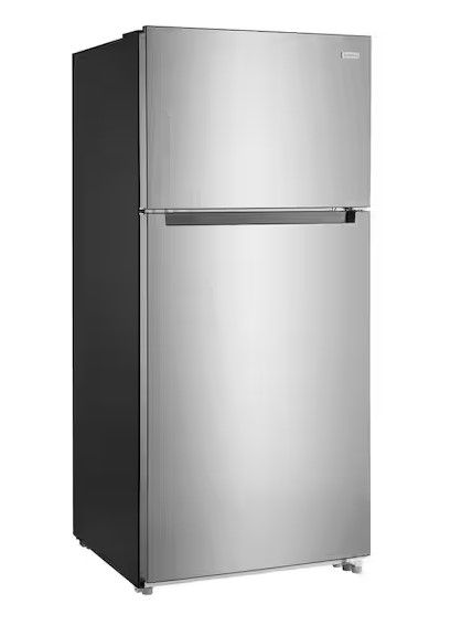 Photo 1 of 18 cu. ft. Top Freezer Refrigerator in Stainless Steel Look