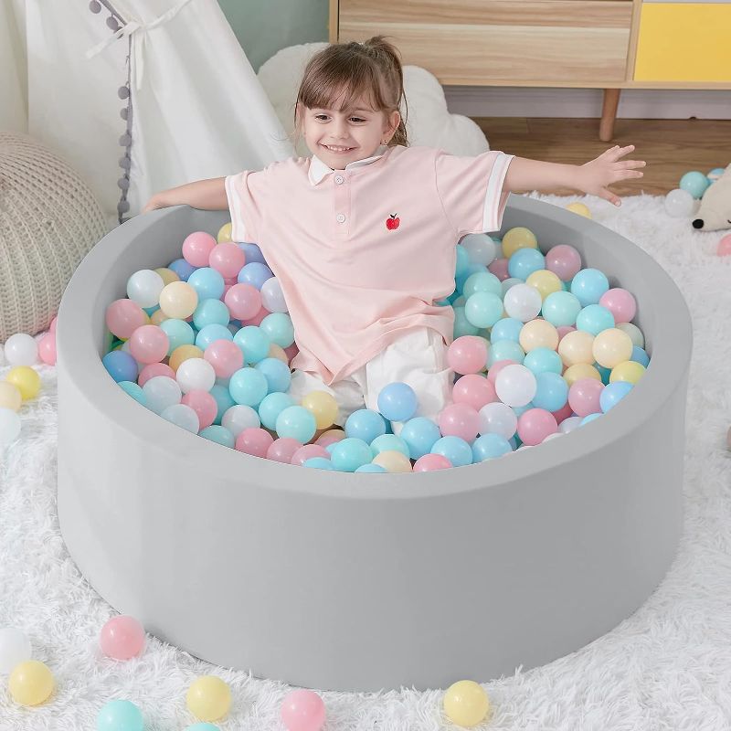 Photo 1 of **Balls not Included ** SHJADE Foam Ball Pit, 35.4"x 11.8" Ball Pits for Toddlers, Soft Round Kiddie Baby Playpen Ball Pool for Kids, Ideal Gift for Babies