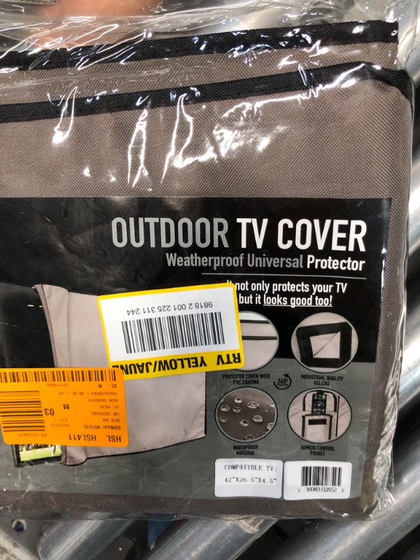 Photo 3 of KHOMO GEAR Outdoor TV Cover Universal Weatherproof Protector for 40-42 Inch TV - Fits Most Mounts & Brackets, Grey (VC-tv-cover-40-grey) Grey 40'' - 42''