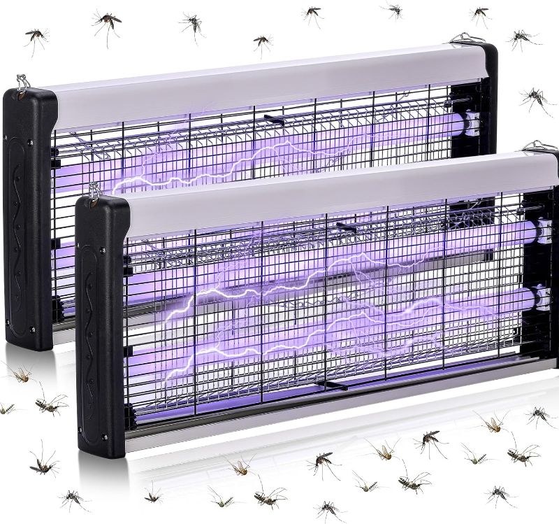 Photo 1 of 2 Pack Electric Bug Zapper, Indoor and Outdoor Mosquito Killer with Removable Tray 40w Powerful UV Light Pest Traps Insect Fly Pest Killer