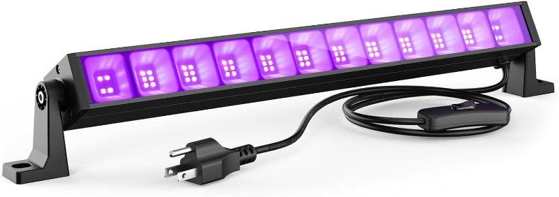 Photo 1 of Atfoyer 40W LED Black Light Bar for Glow Party, Blacklight with Plug &Switch, Each Light Up 484 Sq.ft Area, Glow Light
