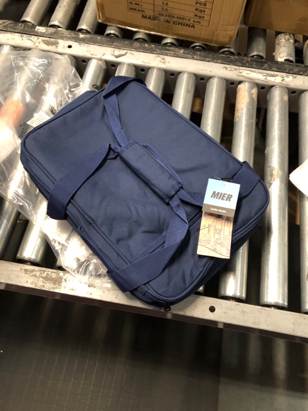 Photo 1 of MIER Insulated Double Casserole Carrier Bag for Lasagna Lugger, Potluck Parties, Picnic, Beach, Fits 9 x 13 Inches Baking Dish, Casserole Dish, Expandable, Dark Blue
