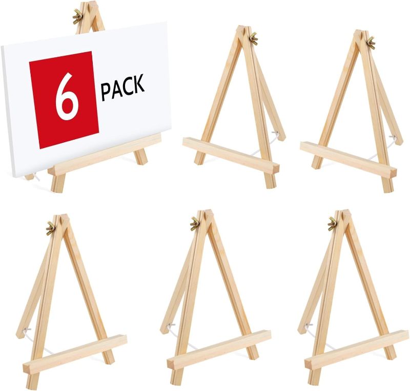 Photo 1 of 6PCS Wood Easels, 9 Inches Tabletop Easels, Tripod, Painting Party Easel, Kids Student Tabletop Easels for Painting, Art Craft Painting Easel Stand