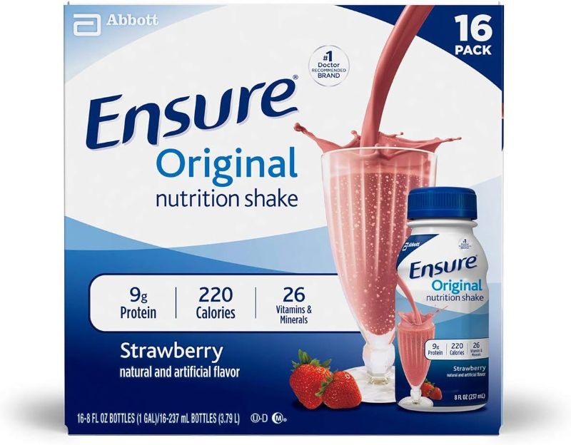 Photo 1 of **NONREFUNDABLE** Ensure Original Strawberry Nutrition Shake, 8 fl oz, 16 count
BB 6/1/24
