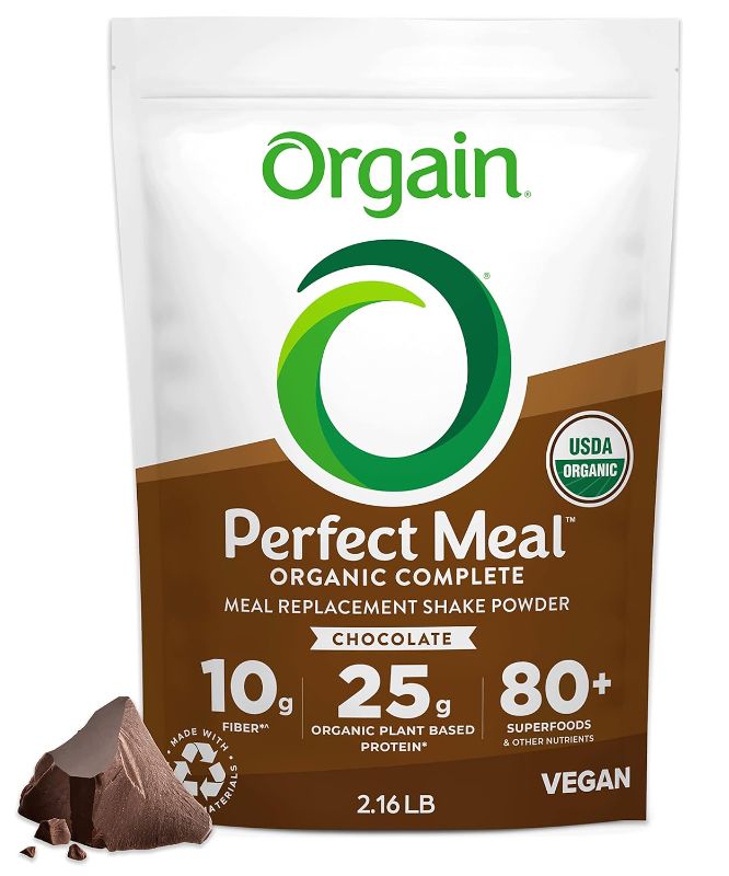 Photo 1 of **NONREFUNDABLE** Orgain Perfect Meal, Organic, Vegan Meal Replacement Protein Powder, Chocolate - 25g Plant Based Protein, 80+ Superfoods, 1B Probiotics & 10g Fiber, Adaptogens & Ashwagandha - 2.16lb BB 6/2/24
