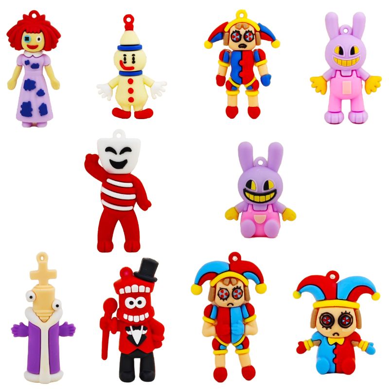 Photo 1 of **2 PACK** 10PCS Cartoon Cake Topper, Cute Birthday Cake Decorations for Boy Girl Baby Shower Gifts Party Keychain Backpack Charm