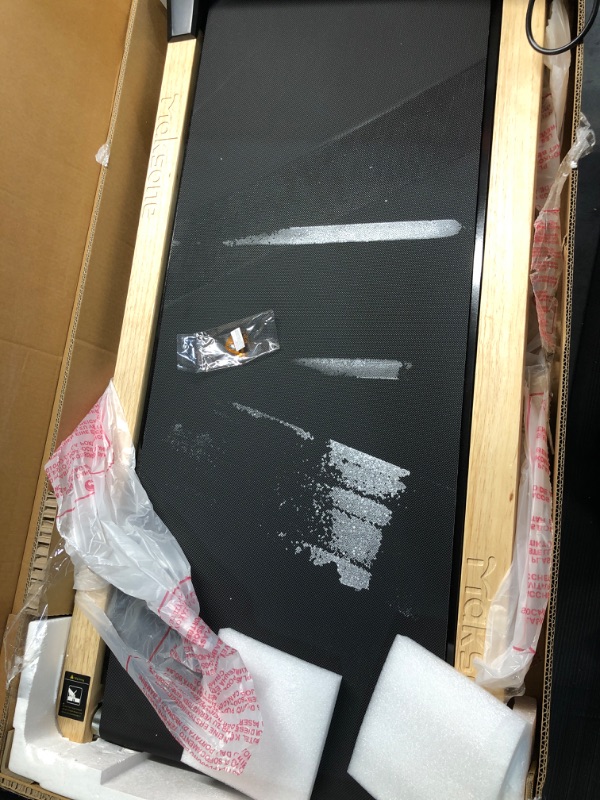 Photo 4 of **DAMAGE** Maksone Under Desk Treadmill, Expert of Wooden Walking Pad, Walking Jogging Machine with Remote Control  *Damage to pad, may be cleanable - see photos
