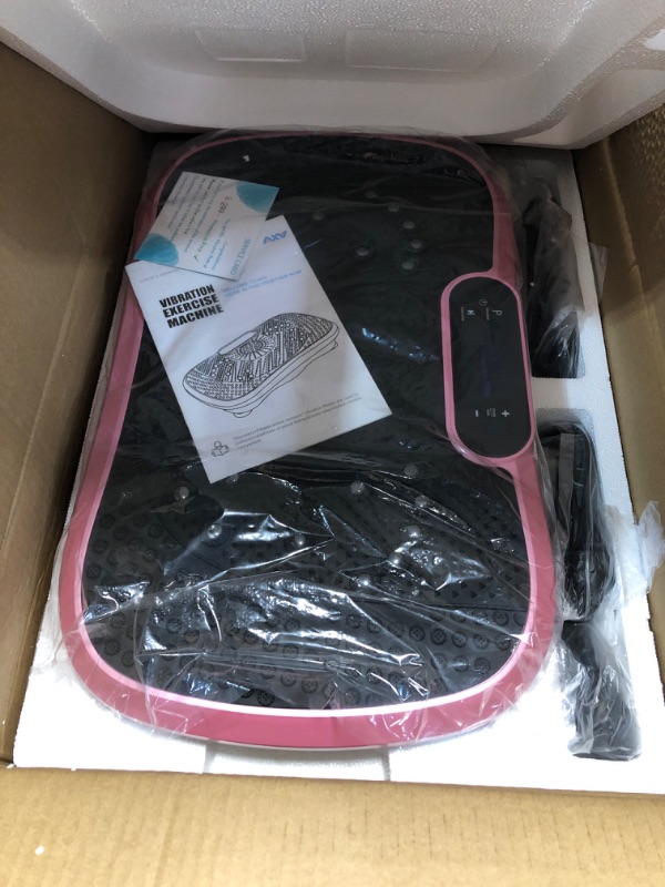 Photo 2 of (SIMILAR TO STOCK PHOTO/ PINK) AXV Vibration Plate Exercise Machine Whole Body Workout Vibrate Fitness Platform Lymphatic Drainage Machine for Weight Loss Shaping Toning Wellness Home Gyms Workout SLIM- PINK