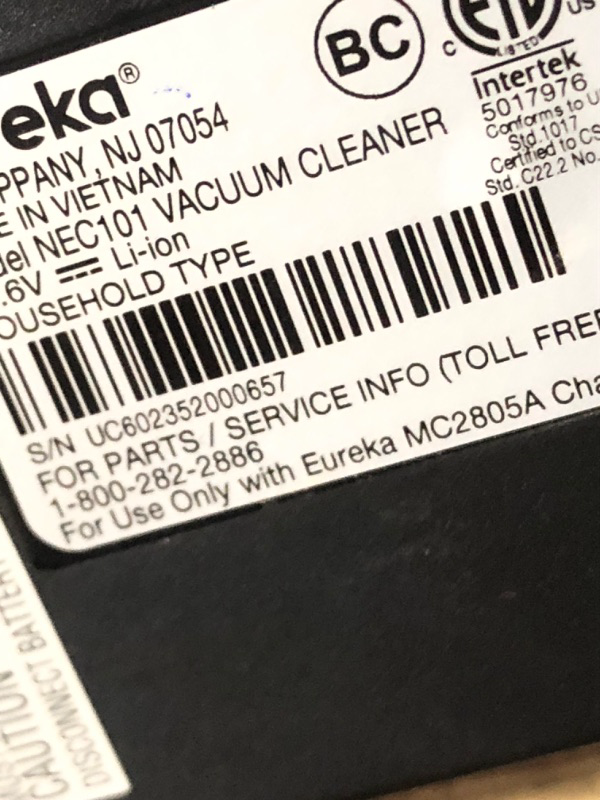 Photo 5 of ****NON REFUNDABLE NO RETURNS SOLD AS IS***PARTS ONLY**
(see all images) EUREKA Cordless Vacuum Cleaner LED Headlights, Convenient Stick and Handheld Vac, Red, Black