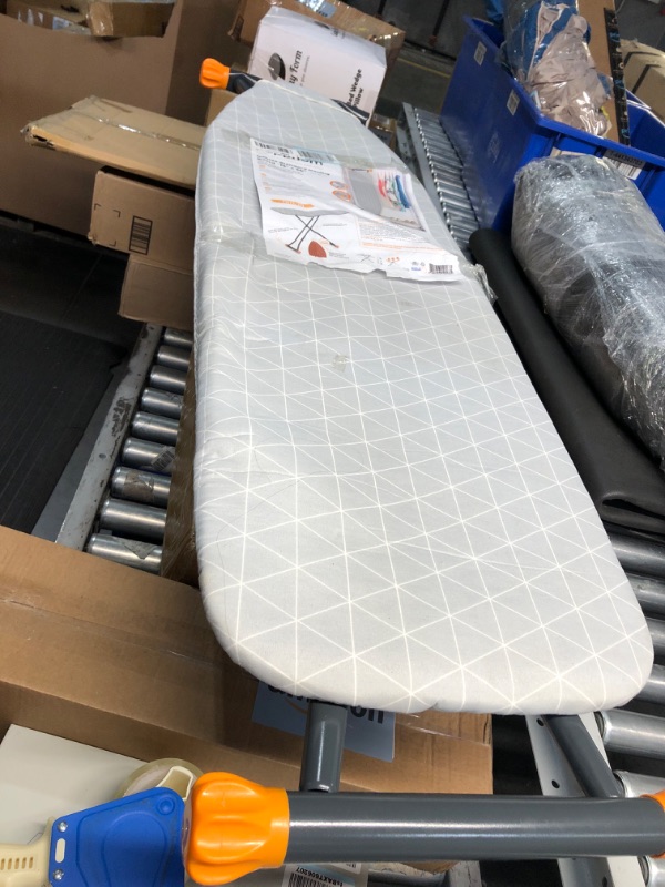 Photo 2 of **(USED/ DIRTY)** happhom Standard Size Deluxe T-Leg 15 x 54 Ironing Board with Extra Thick Heavy Duty Padded Cotton Cover, Height Adjustable, Extreme Stability, Solid Four-Legged Frame 15"x54"