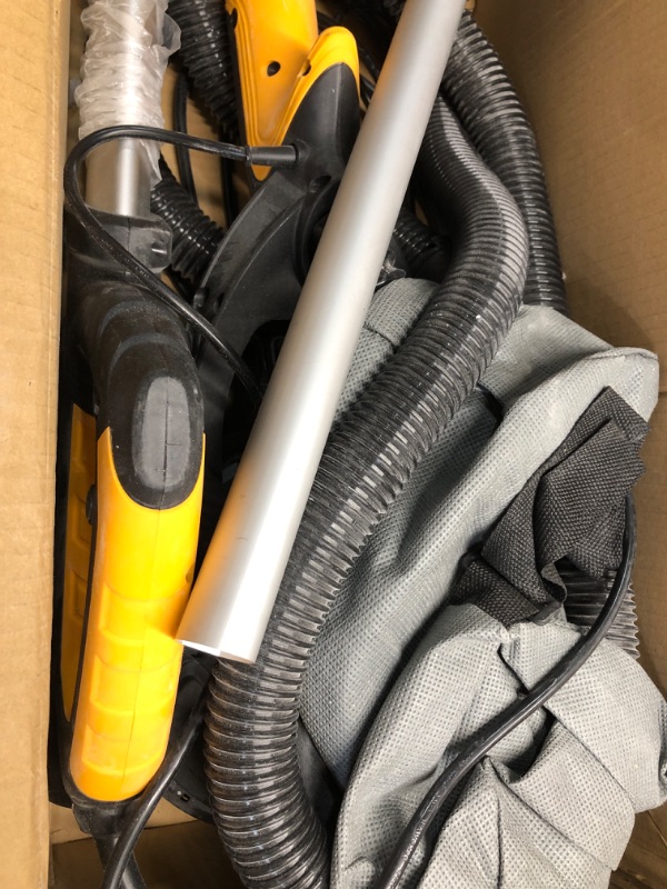 Photo 3 of (USED/DIRTY) Drywall Sander, 6.5-amp Powerful Electric Drywall Sander with Vacuum, 95.5% Dust Absorption, 7 Variable Speed 900-1800RPM, Dustless Floor Sander with 26’ Power Cord for Popcorn Ceiling, Wood Floor etc Yellow