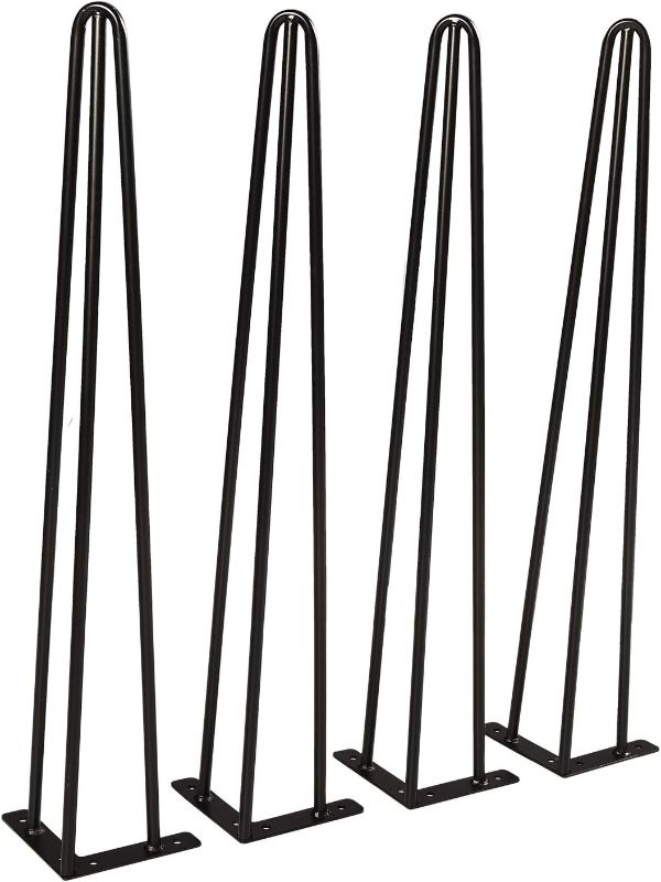 Photo 1 of WELLAND 25.5" Hairpin Metal Legs Set of 4 with Free Screws Use to Home DIY Projects for Furniture (25.5")
