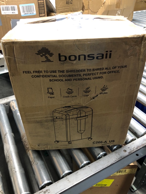 Photo 2 of (USED/ DUSTY) Bonsaii Paper Shredder, 12-Sheet Cross-Cut Shredder for Home Office Use, 30-Minutes Heavy Duty Shredder with 4.2 Gal Pullout Bin & 4 Casters for Credit Card/CD Anti-Jam Shredding Machine (C266-A) 12 Sheet-4.2 Gal