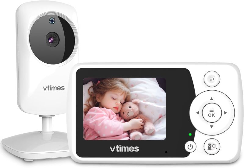 Photo 1 of Baby Monitor with Camera and Audio, Video Baby Monitor No WiFi Night Vision, 2.4" Screen Portable Baby Camera VOX Mode Pan-Tilt-Zoom Alarm and 1000ft Range, Ideal for Gifts
