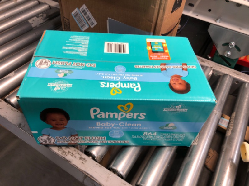 Photo 2 of Pampers Baby Clean Wipes, Baby Fresh Scented, 12 Flip-Top Packs (864 Wipes Total) Baby Fresh 72 Count (Pack of 12)