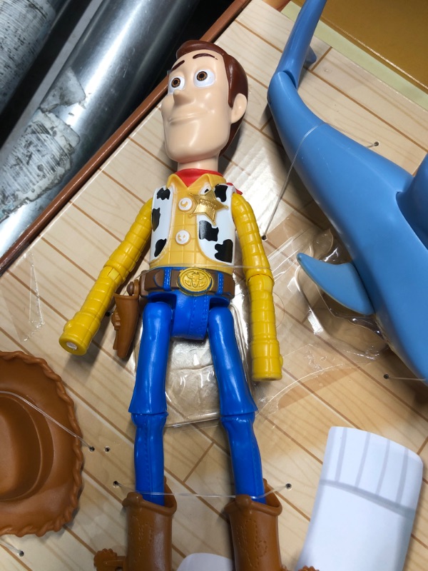 Photo 2 of **MISSING PIECES** Disney / Pixar Toy Story Disney 100 Woody, Slinky, Rex, Hamm, Alien, Rocky & Shark Action Figure Set **Missing alien, Woody's gun, Woodys hands broken off and missing*
