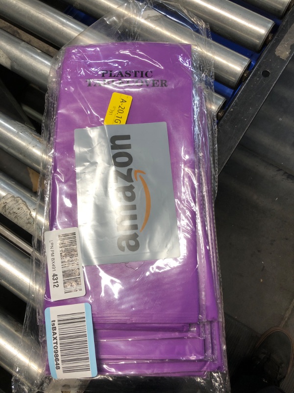 Photo 1 of Premium Disposable Table Cloth - 10 Pack, 54 x 108 Inch Table Cloths for Parties, Decorative Tablecloths for Rectangle Tables, Purple Plastic Table Cover, Leakproof & Sturdy, Purple Purple 54" X 108" Rectangle