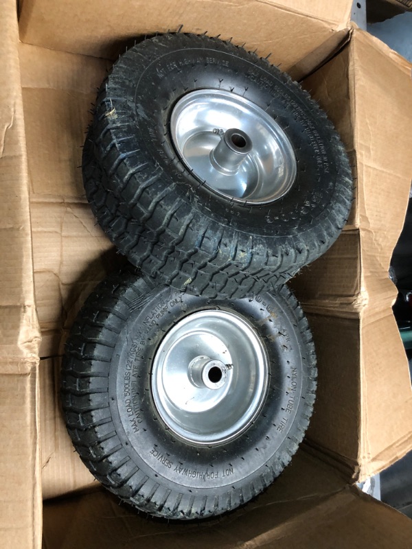 Photo 2 of **SEE NOTES** 15 x 6.00-6 Tire and Wheel Set Lawn Mower Tire and Wheel Tractors Front Tire for the stock front wheels of John Deere Riding Mowers 15*6-6 Tube-with rim