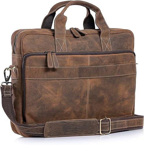 Photo 1 of Leather briefcase 18 Inch Laptop Messenger Bags for Men and Women Best Office briefcase Satchel Bag
