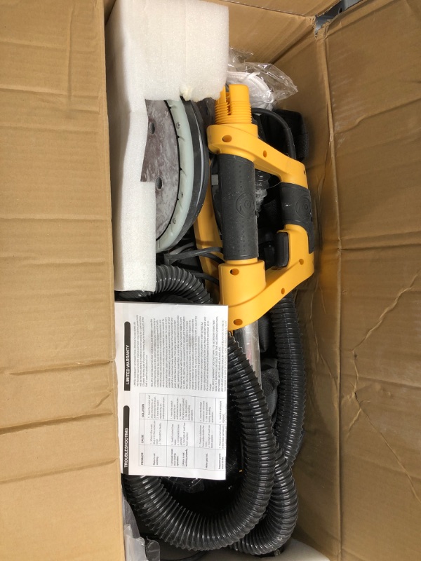 Photo 2 of [Upgraded Version] Electric Drywall Sander with Vacuum, 800W, Auto Dust Absorption Dust-free Design, 6 Variable Speed 500-1800RPM, 26' Power Cord, LED Light, Labor-saving Straps, for Popcorn Ceiling
