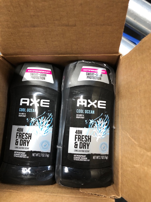 Photo 3 of **NONREFUNDABLE** AXE Antiperspirant Deodorant for Men Cool Ocean 4 Count 48 Hour Sweat and Odor Protection for Long Lasting Freshness Stay Dry For 48H With Men's Deodorant 2.7 oz BB 12/2025