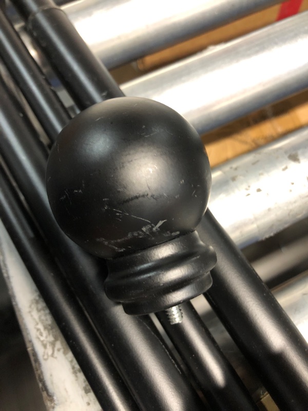 Photo 3 of **DAMAGE** Double Curtain Rod 84 to 120 inch, Adjustable 1 inch Double Drapery Rod Rods for Windows and Doors with Ball Round Finials and Premium Aluminum Brackets (84-120",Matte Black) 84-120" Matte Black *some pieces scratched, see photos