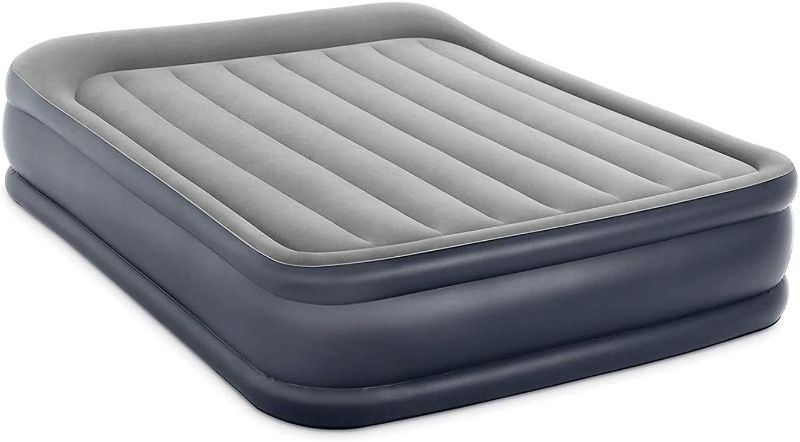 Photo 1 of (READ FULL POST) Intex 64135ED Dura-Beam Plus Deluxe Pillow Rest Air Mattress: Fiber-Tech – Queen Size – Built-in Electric Pump – 16.5in Bed Height – 600lb Weight Capacity
