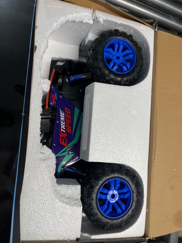 Photo 2 of DEERC DE60 Large 1:8 Scale Upgraded RC Cars Remote Control Car for Adults Boys,Off Road Monster Truck with Realistic Sound,2.4Ghz 4WD Rock Crawler Toy All Terrain Climbing,2 Batteries for 80 Min Play Classic Blue