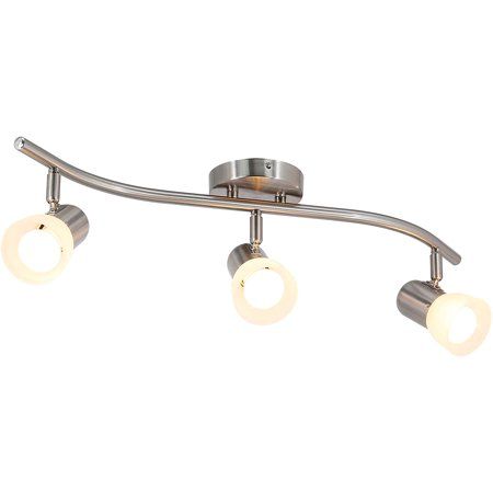 Photo 1 of XiNBEi Lighting Track Lighting 3 Light Wave Track Light with Glass Modern Ceiling Light Bar Brushed Nickel for Kitchen & Dining Room XB-TR1238-3-BN
