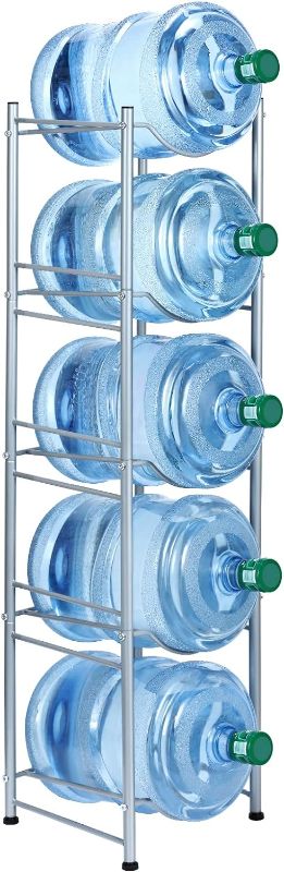 Photo 1 of **PARTS ONLY NON REFUNDABLE**READ NOTES**
MOOACE 5-Tier Water Jug Rack, 5 Gallon Detachable Water Bottle Holder Organizer Storage Rack, Silver
