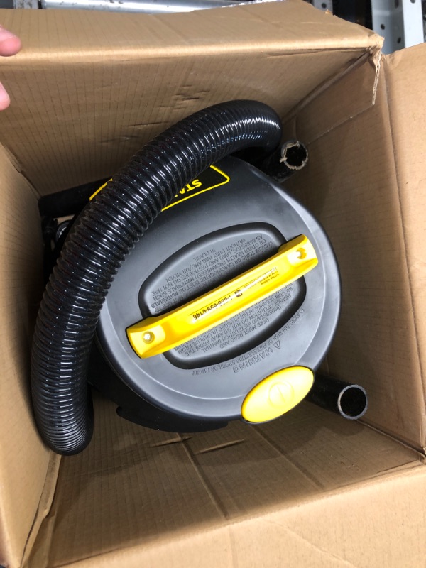 Photo 2 of ***NONREFUNDABLE - NOT FUNCTIONAL - FOR PARTS ONLY - SEE COMMENTS***
Stanley SL18129 Wet/Dry Vacuum, 4 Gallon, 4 Peak HP, Stainless Steel Tank with Top Handle, 3-in-1 Shop Vacuum Cleaner with Blower for Home, Garage, Car, Workshop, Pet Hair, Silver+Yellow