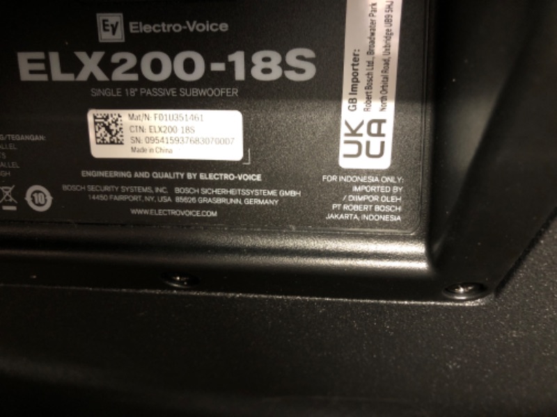 Photo 3 of (READ FULL POST) Electro-Voice ELX200-18S 18" 1600W Passive Subwoofer
