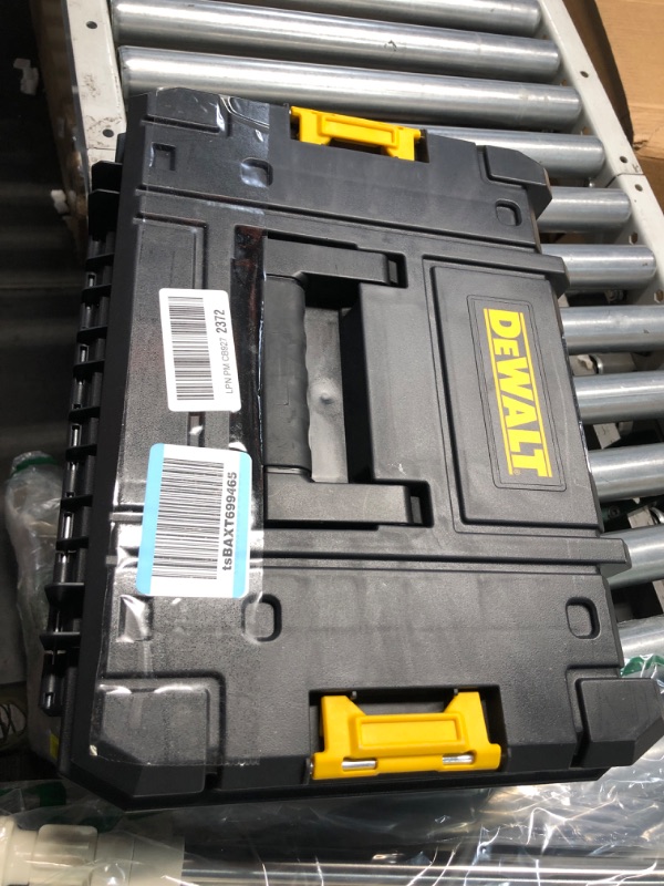 Photo 3 of **SEE PICTURES:CRACK IN BACK OF CASE**

DEWALT Tool Box, TSTAK II, Flat Top (DWST17807) , Black Flat Top Toolbox