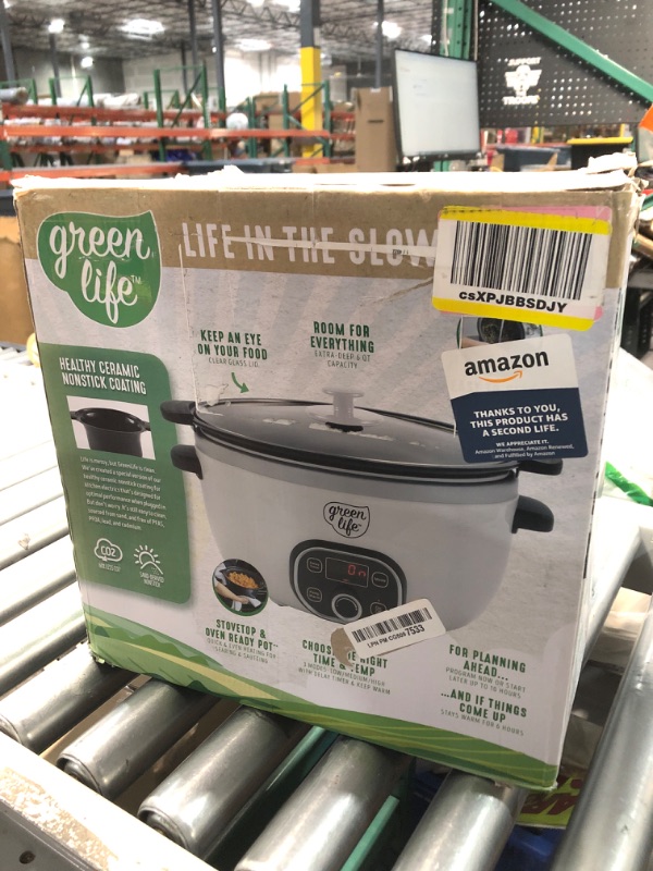 Photo 2 of GreenLife Cook Duo Healthy Ceramic Nonstick 6QT Slow Cooker, White & Healthy Ceramic Nonstick 4-Cup Rice Oats and Grains Cooker, PFAS-Free, Dishwasher Safe Parts, White