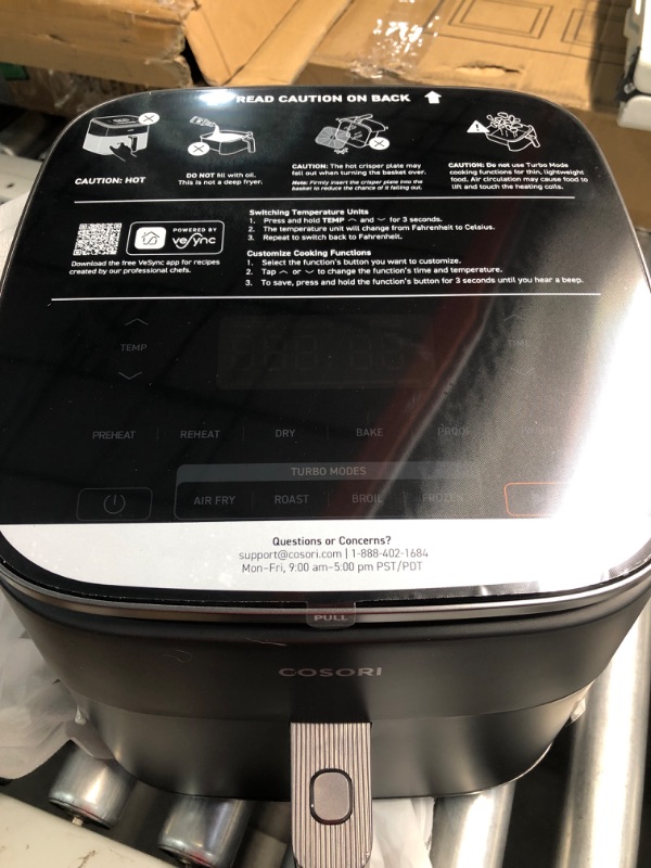 Photo 3 of (opened for inspection)(see images)COSORI Next Generation TurboBlaze 6.0-Quart Air Fryer: 9 Functions, 5 Speeds, Cooks Quickly 