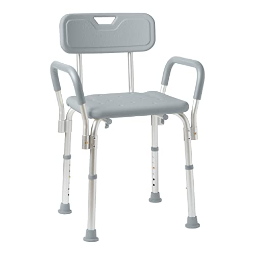 Photo 1 of **PARTS ONLY NON REFUNDABLE**
NO HARDWARE  Medline - Shower Chair with Back and Padded Arms - Gray