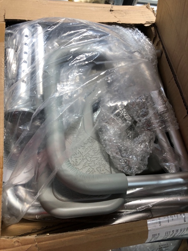 Photo 3 of **PARTS ONLY NON REFUNDABLE**
NO HARDWARE  Medline - Shower Chair with Back and Padded Arms - Gray