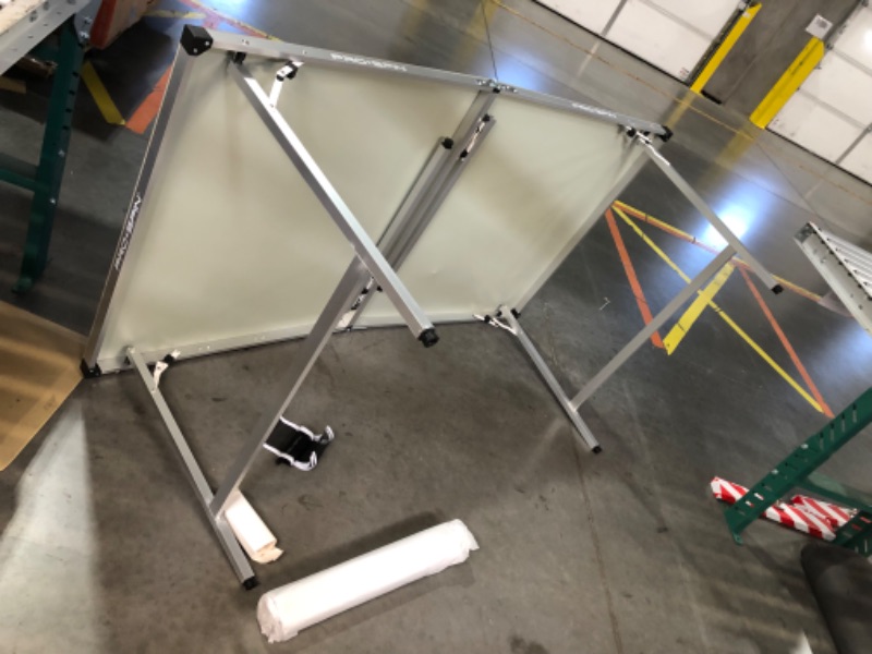 Photo 1 of ***DAMAGED - DENTED - NO PACKAGING - MISSING PADDLES - SEE PICTURES***
PRO SPIN Midsize Ping Pong Table | Foldable | Complete Set with Premium Ping Pong Paddles & Balls | 100% Pre-Assembled | Portable Aluminum Table Tennis Table | Weatherproof Indoor/Outd