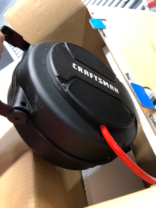 Photo 2 of ***USED - LIKELY MISSING PARTS - UNABLE TO VERIFY FUNCTIONALITY***
CRAFTSMAN Craftsman Mini Retractable Hose Reel, CMXZTSG1144NB