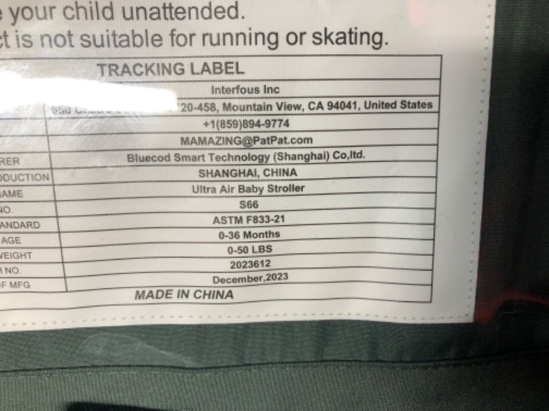 Photo 5 of ***USED - DIRTY - MISSING A REAR WHEEL - OTHER PARTS LIKELY MISSING AS WELL***
Lightweight Baby Stroller, Mom’s Choice Gold Award Winner, Ultra Compact & Airplane-Friendly Travel Stroller, One-Handed Folding Stroller for Toddler, Only 11.5 lbs, Green Gree