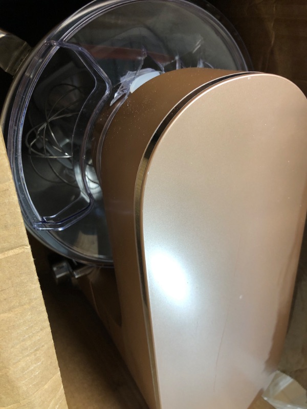 Photo 1 of ***DAMAGED - SCRATCHED - PLASTIC LID BROKEN - SEE PICTURES - POWERS ON - UNABLE TO TEST FURTHER***
COOKLEE Stand Mixer, 9.5 Qt. 660W 10-Speed Electric Kitchen Mixer with Dishwasher-Safe Dough Hooks, Flat Beaters, Wire Whip & Pouring Shield Attachments for