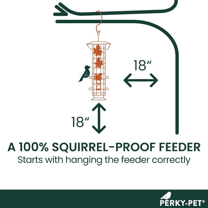 Photo 4 of (READ FULL POST) Perky-Pet 336-1SR Squirrel-Be-Gone Bird Feeder, 2LB Squirrel Proof Outdoor Wild Bird Feeder with Weight-Activated Perches